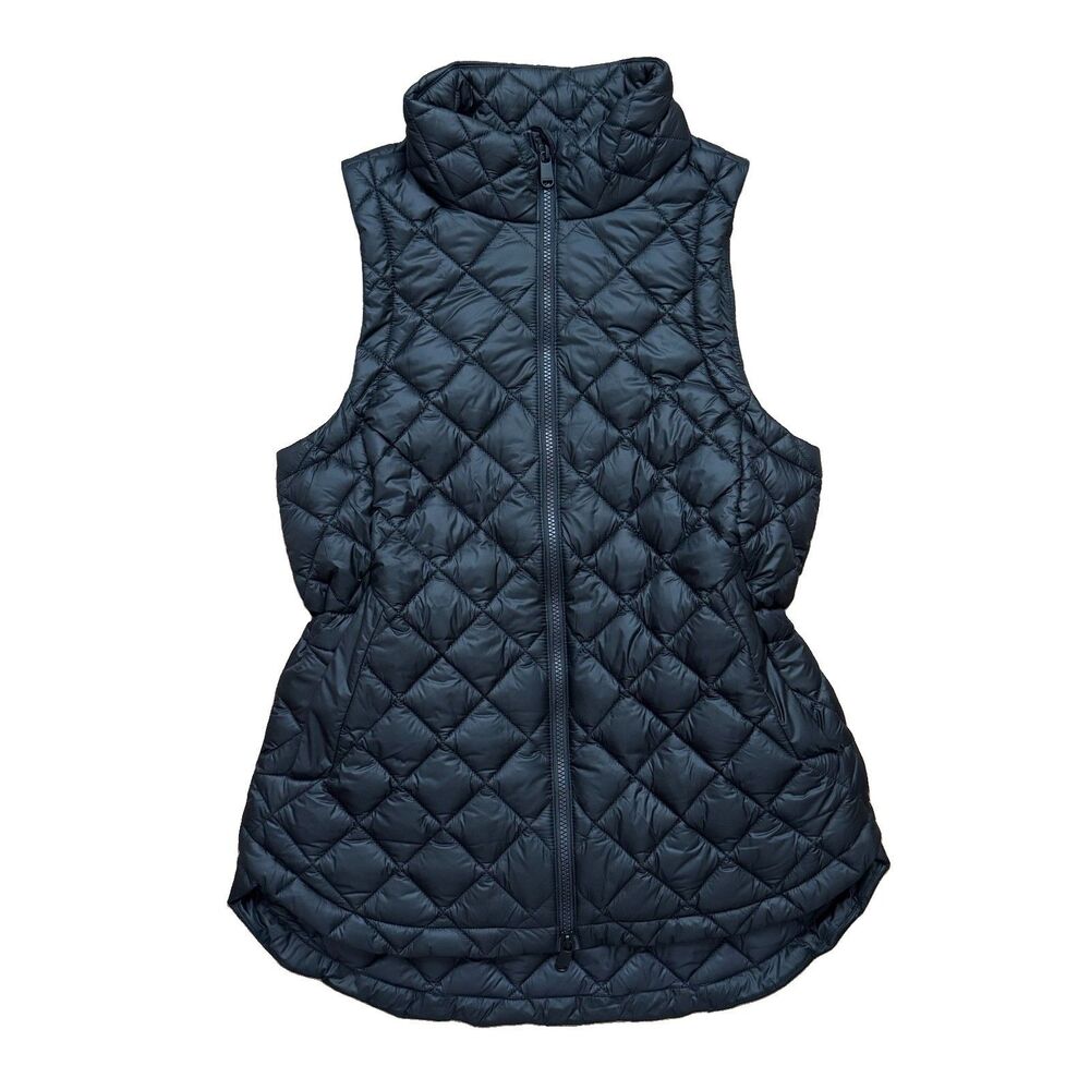 Athleta Whisper Featherless Vest Black Diamond Quilt Lightweight Puffer Small